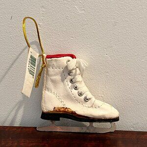 Figure Skate Ice Skate White Christmas Ornament Decoration Holiday